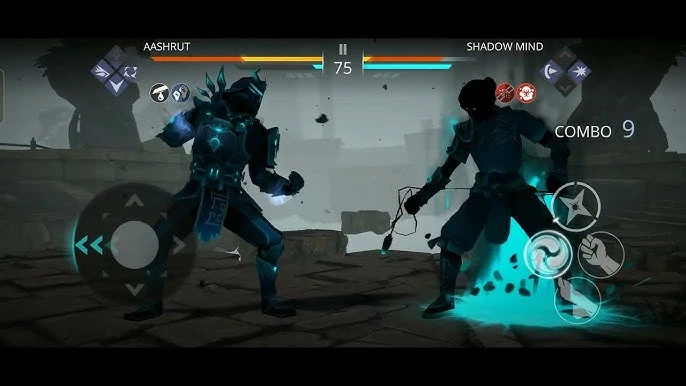 Two players engaged in a fierce battle in a video game, showcasing intense action and competitive gameplay.